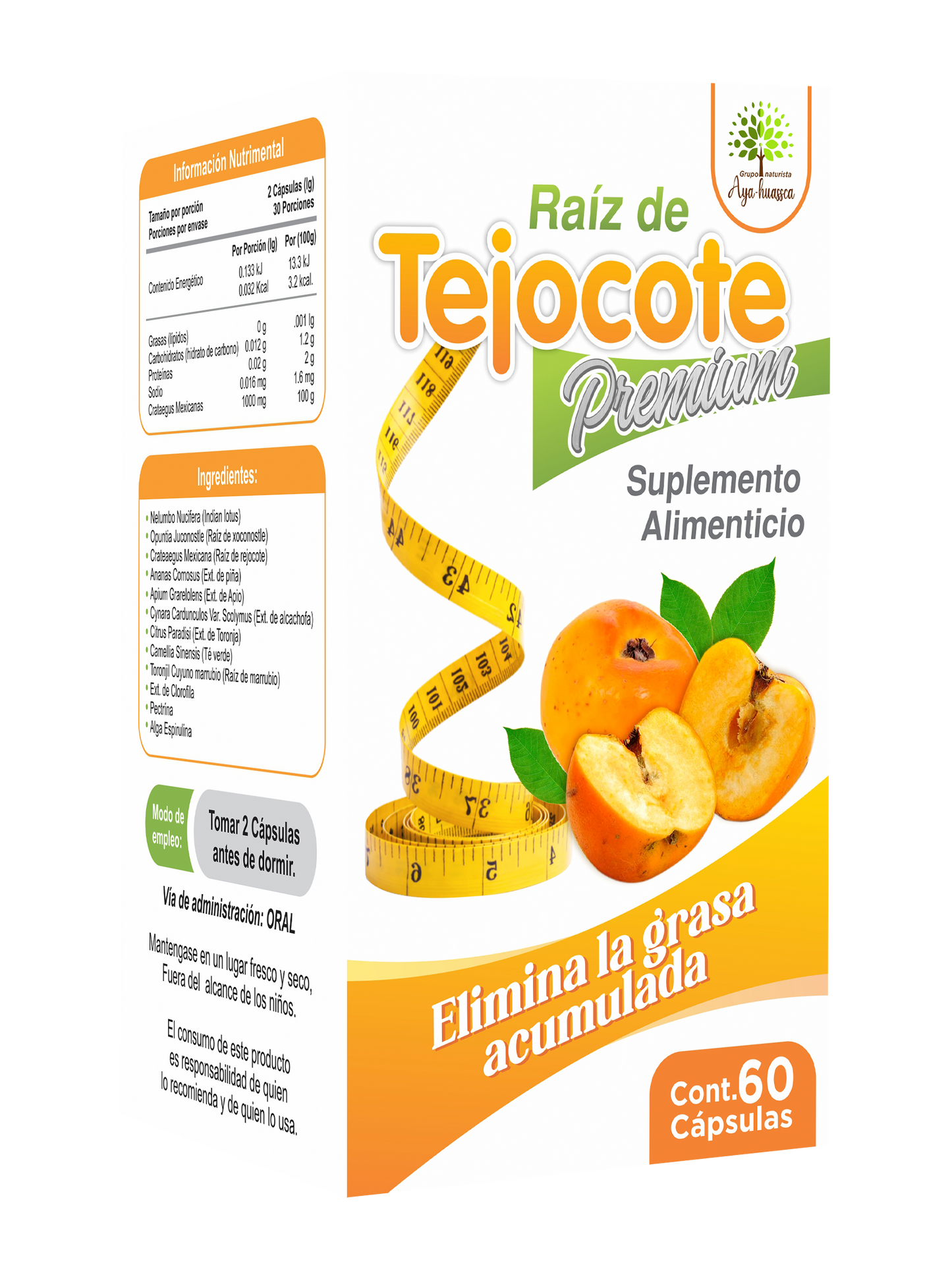 Raíz de Tejocote Premium 60 Cápsulas – Quema grasa de forma natural
