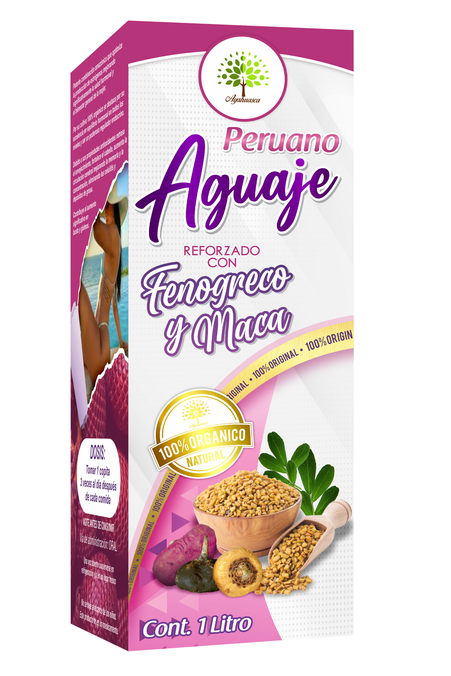 🌿 Aguaje Peruano Reforzado con Fenogreco y Maca - 100% Orgánico y Natural 🌿