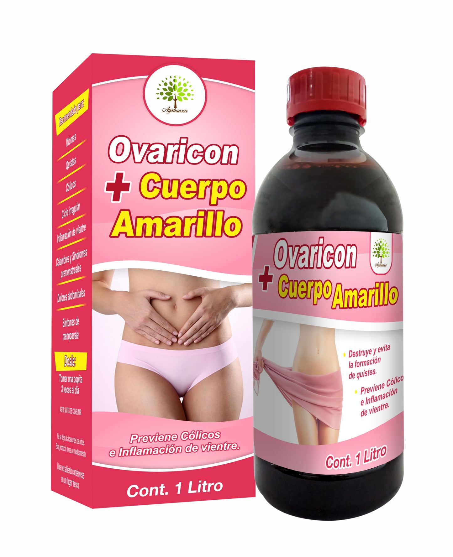 Ayahuasca Ovaricon mas Cuerpo Amarillo Tónico